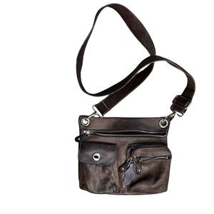 Roots Vintage Brown Crossbody Villager bag with Adjustable Strap